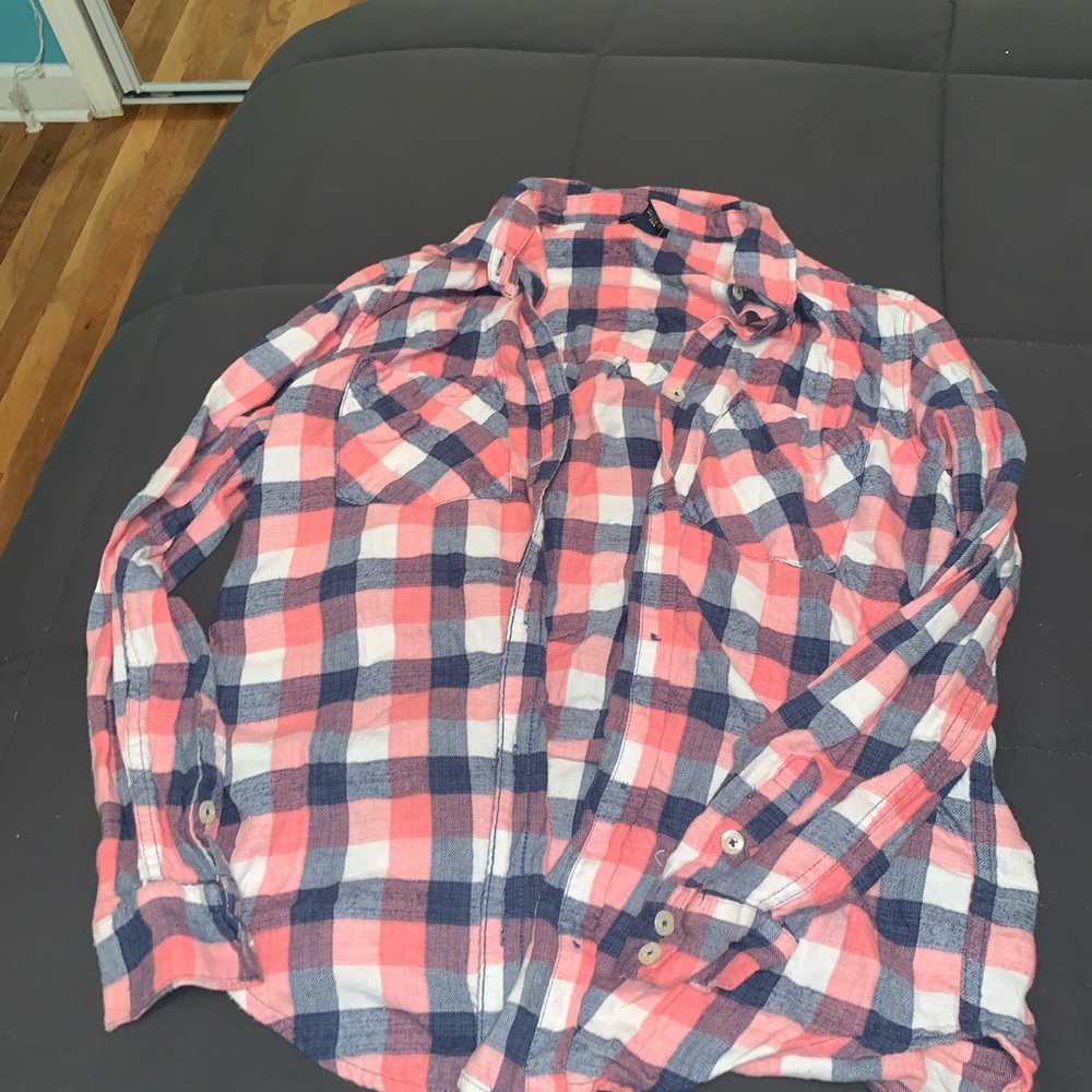 Red flannel shirt.